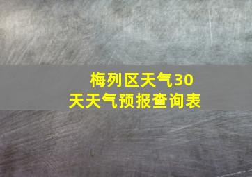 梅列区天气30天天气预报查询表