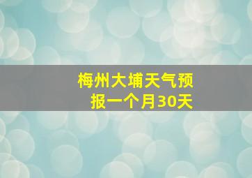 梅州大埔天气预报一个月30天