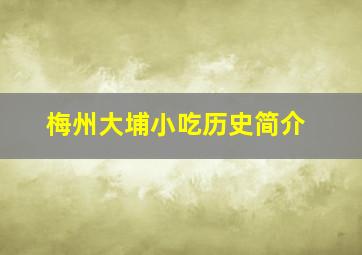 梅州大埔小吃历史简介