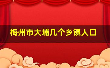 梅州市大埔几个乡镇人口