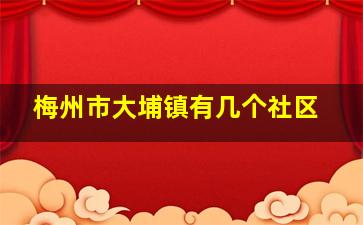 梅州市大埔镇有几个社区