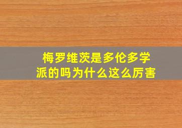 梅罗维茨是多伦多学派的吗为什么这么厉害