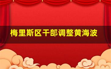 梅里斯区干部调整黄海波