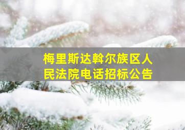 梅里斯达斡尔族区人民法院电话招标公告