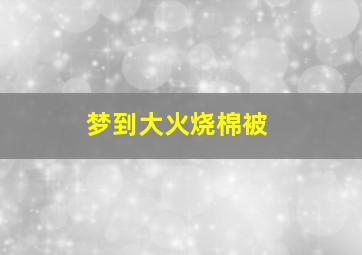 梦到大火烧棉被