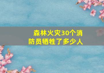 森林火灾30个消防员牺牲了多少人