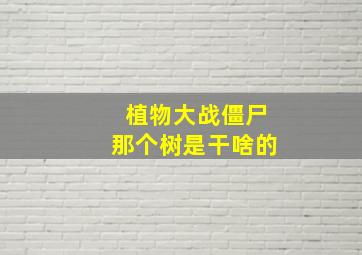 植物大战僵尸那个树是干啥的