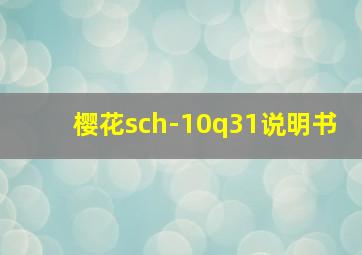 樱花sch-10q31说明书