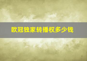 欧冠独家转播权多少钱