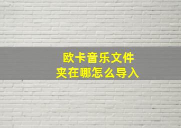 欧卡音乐文件夹在哪怎么导入