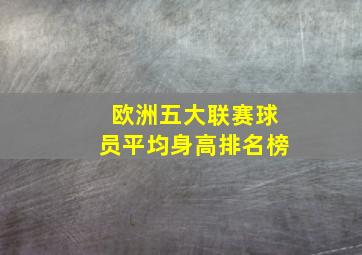 欧洲五大联赛球员平均身高排名榜