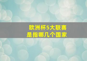 欧洲杯5大联赛是指哪几个国家