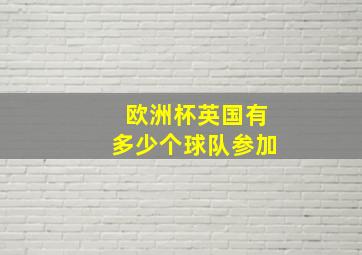 欧洲杯英国有多少个球队参加