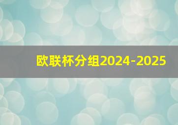 欧联杯分组2024-2025