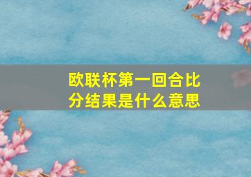 欧联杯第一回合比分结果是什么意思