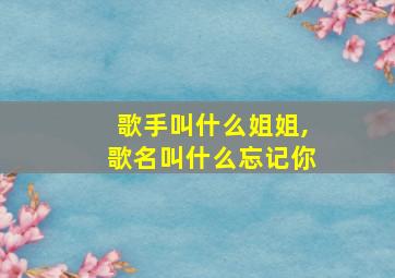 歌手叫什么姐姐,歌名叫什么忘记你