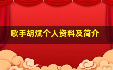 歌手胡斌个人资料及简介