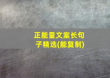 正能量文案长句子精选(能复制)