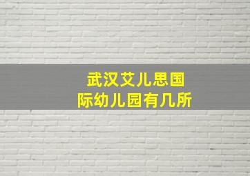 武汉艾儿思国际幼儿园有几所