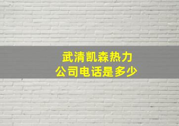 武清凯森热力公司电话是多少