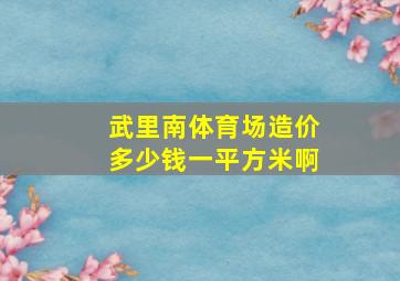 武里南体育场造价多少钱一平方米啊