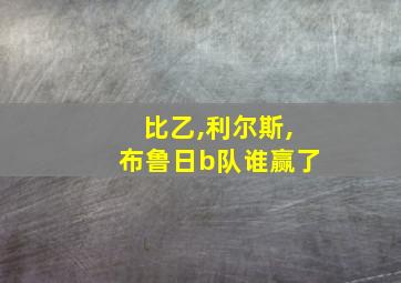 比乙,利尔斯,布鲁日b队谁赢了