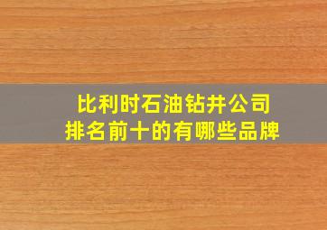 比利时石油钻井公司排名前十的有哪些品牌