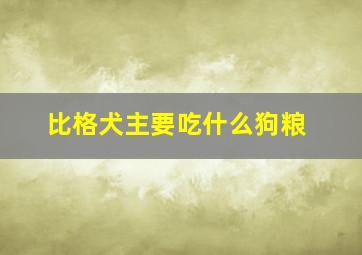 比格犬主要吃什么狗粮