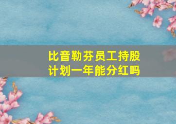 比音勒芬员工持股计划一年能分红吗