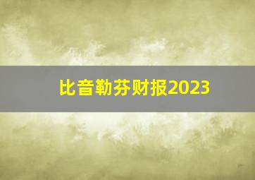 比音勒芬财报2023