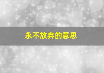 永不放弃的意思