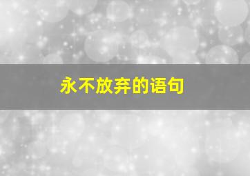 永不放弃的语句