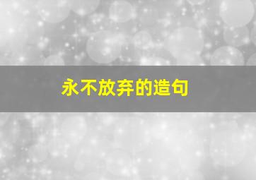 永不放弃的造句