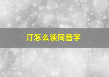 汀怎么读同音字