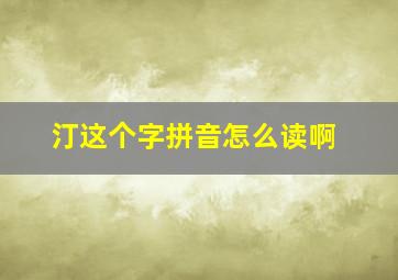 汀这个字拼音怎么读啊