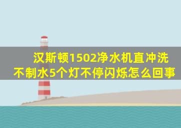 汉斯顿1502净水机直冲洗不制水5个灯不停闪烁怎么回事