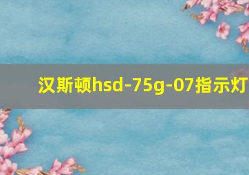 汉斯顿hsd-75g-07指示灯