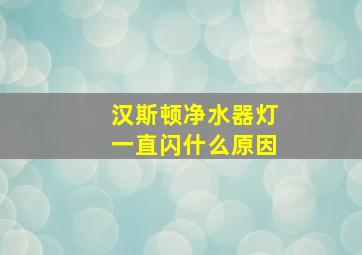 汉斯顿净水器灯一直闪什么原因