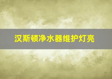 汉斯顿净水器维护灯亮