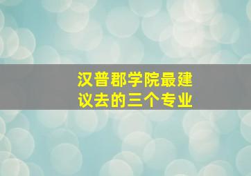 汉普郡学院最建议去的三个专业