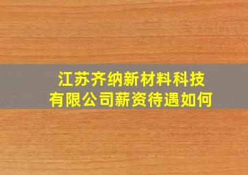 江苏齐纳新材料科技有限公司薪资待遇如何