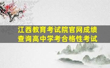 江西教育考试院官网成绩查询高中学考合格性考试