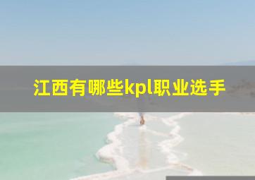 江西有哪些kpl职业选手