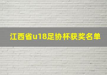 江西省u18足协杯获奖名单