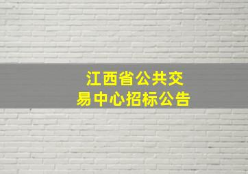 江西省公共交易中心招标公告