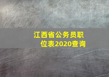 江西省公务员职位表2020查询