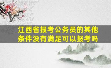 江西省报考公务员的其他条件没有满足可以报考吗