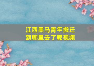 江西黑马青年搬迁到哪里去了呢视频