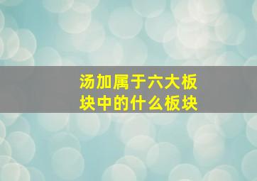 汤加属于六大板块中的什么板块