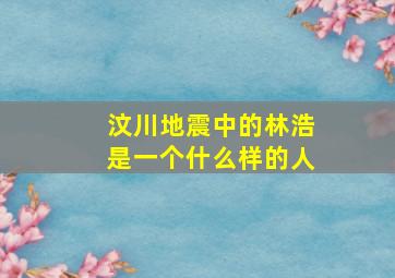 汶川地震中的林浩是一个什么样的人